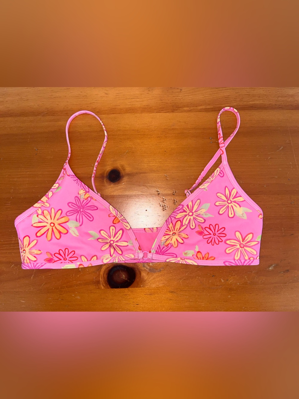 PacSun LA Hearts Hot Pink Bikini Top